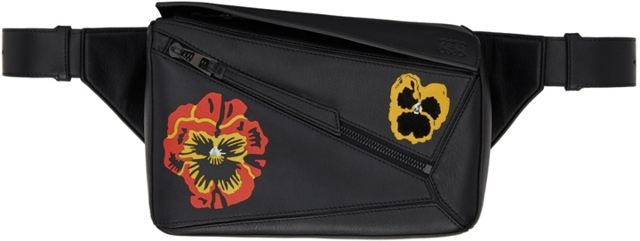 Photo: Loewe Black Pansies Small Puzzle Belt Bag