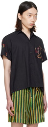 HARAGO Black Floral Shirt