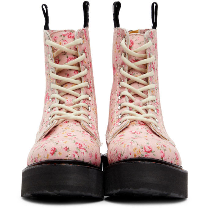 R13 Pink Floral Stacked Platform Boots R13