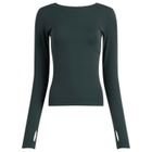 Nike Women's Zenvy Long Sleeve T-Shirt in Seaweed/White
