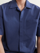 Herno - Seercrease Jersey Bowling Shirt - Blue