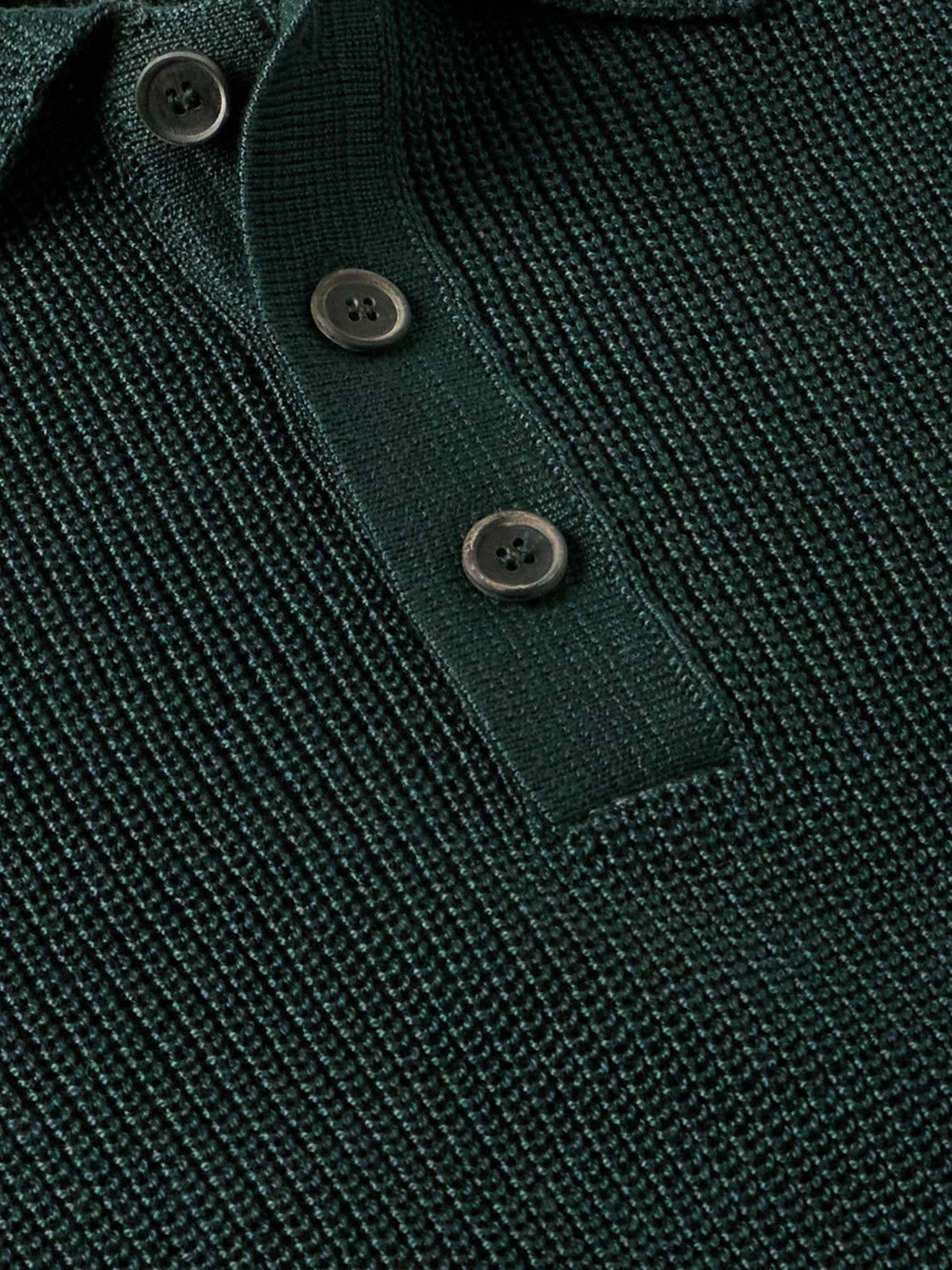 Corridor - Ribbed Organic Mercerised Cotton Polo Shirt - Green