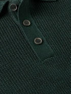 Corridor - Ribbed Organic Mercerised Cotton Polo Shirt - Green