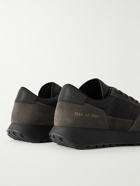 Common Projects - Track Technical Leather-Trimmed Suede and Shell Sneakers - Black