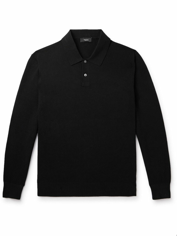 Photo: Theory - Goris Jersey Polo Shirt - Black