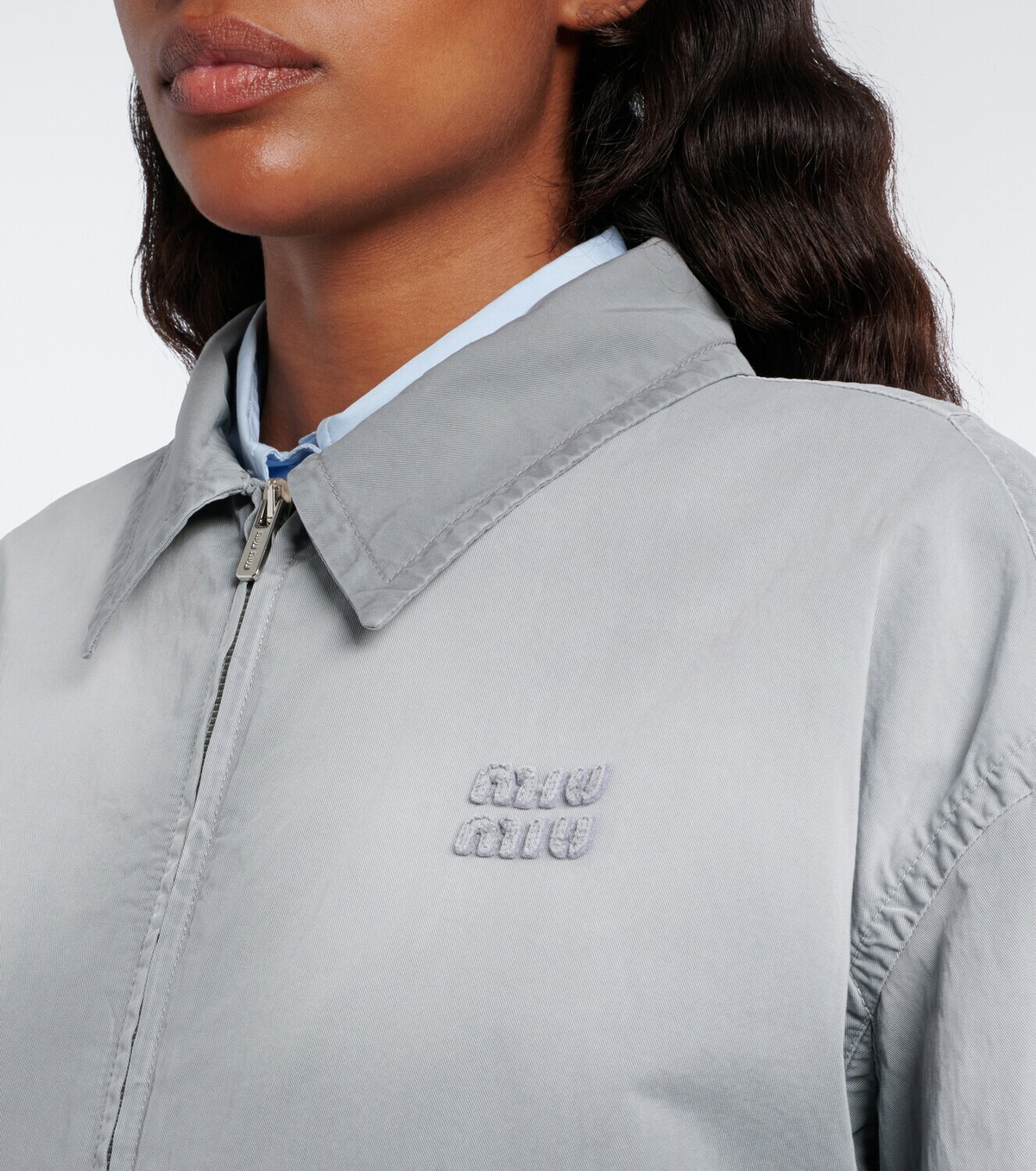 Miu Miu Cotton twill blouson jacket