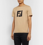 Fendi - Slim-Fit Logo-Appliquéd Cotton-Jersey T-Shirt - Neutrals