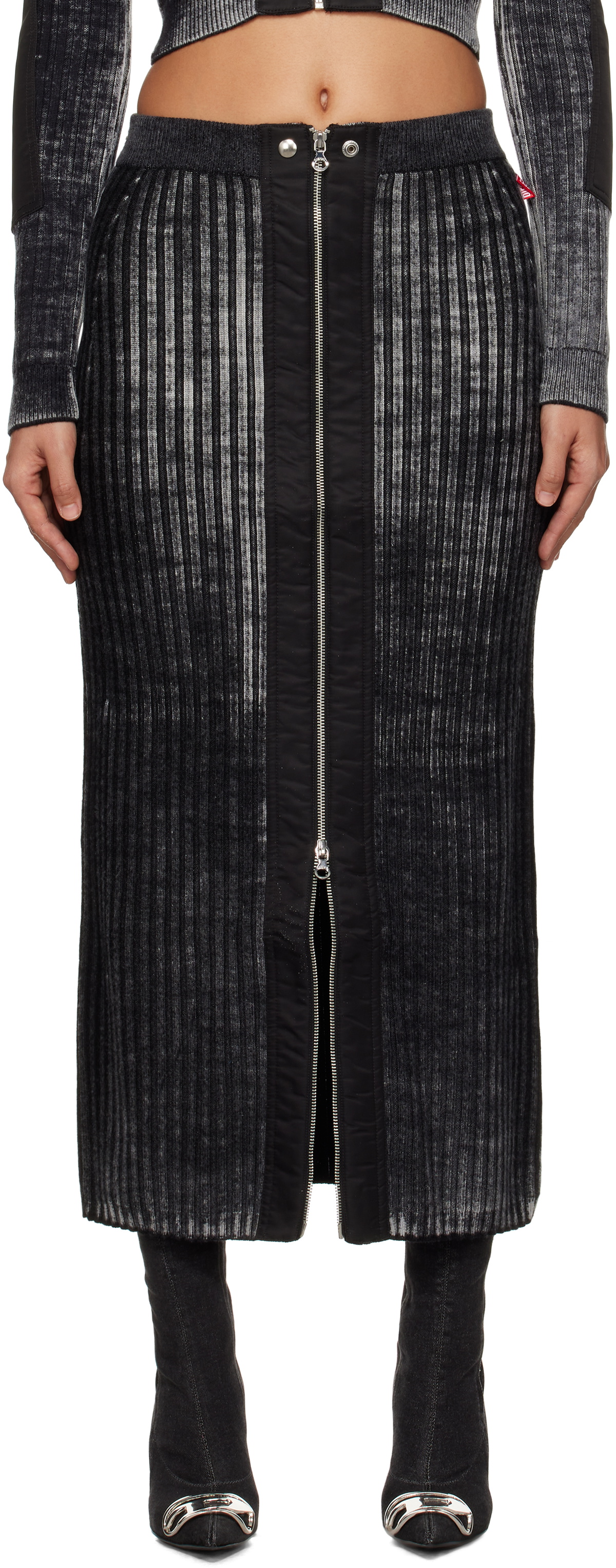 Diesel Black M-Asi Maxi Skirt Diesel
