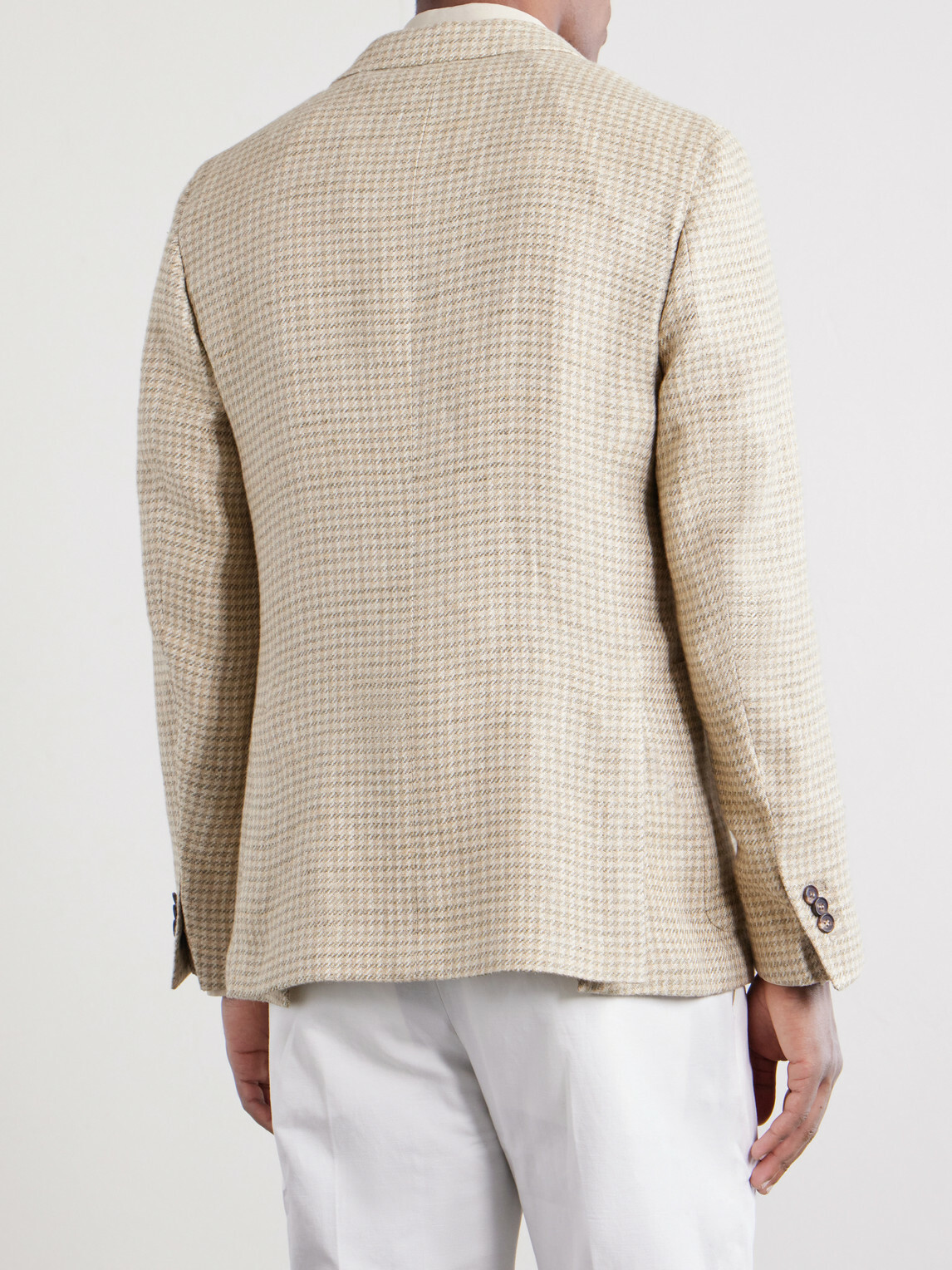 Slowear - Houndstooth Linen and Silk-Blend Blazer - Neutrals