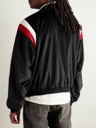 Rhude - Mancino Logo-Embroidered Striped Velour Track Jacket - Black