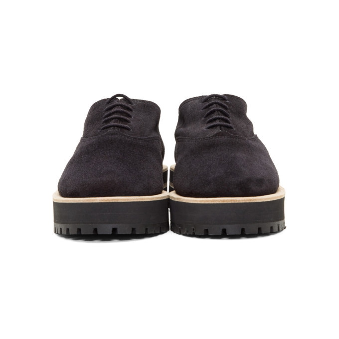 Repetto Black Suede Gordon Lug Sole Oxfords Repetto