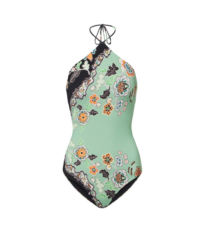 Photo: Roberto Cavalli Floral halterneck swimsuit