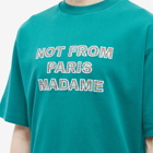 Drole de Monsieur Men's Drôle de Monsieur Not From Paris Madame Tartan T-Shirt in Forest Green
