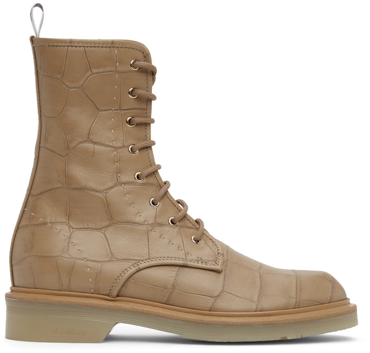 Photo: Max Mara Tan Bly Combat Boots