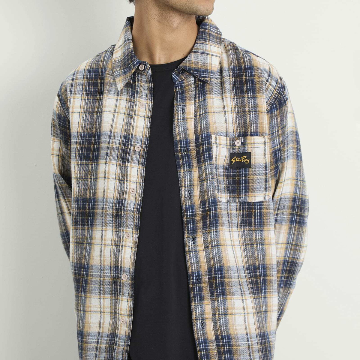 Stan Ray Men's Flannel Shirt in Navy Plaid