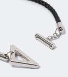 Prada Logo braided leather bracelet