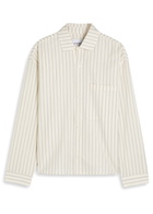 Mki Miyuki Zoku Box Dress Striped Seersucker Shirt Off White