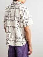 Kardo - Convertible-Collar Embroidered Cotton Shirt - Neutrals