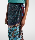Dries Van Noten Scarfy printed silk wrap skirt