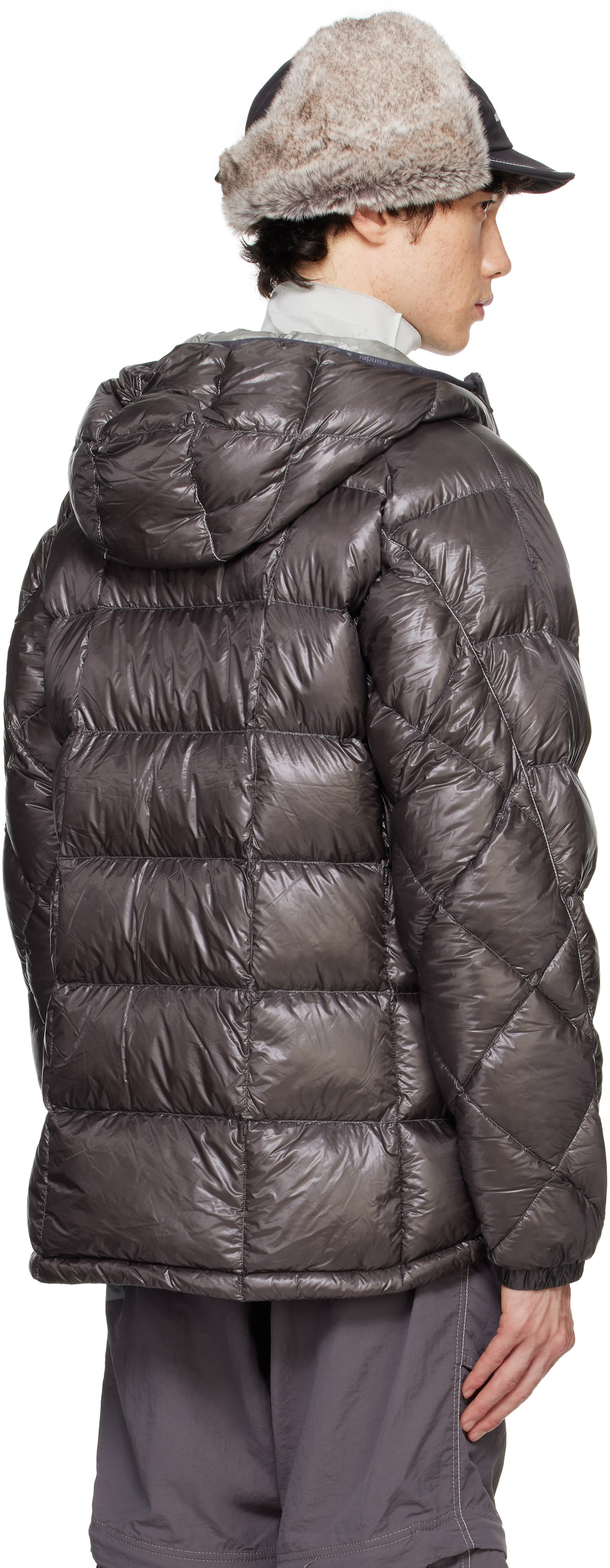 and wander Gray Diamond Stitch Down Jacket and Wander