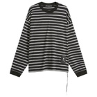 MASTERMIND WORLD Men's Fine Gauge Stripe Long Sleeve T-Shirt in Black