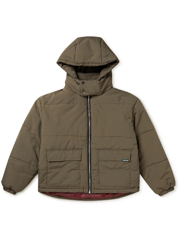 Photo: Afield Out® - Langford Cropped Quilted Cotton-Blend Hooded Down Jacket - Brown