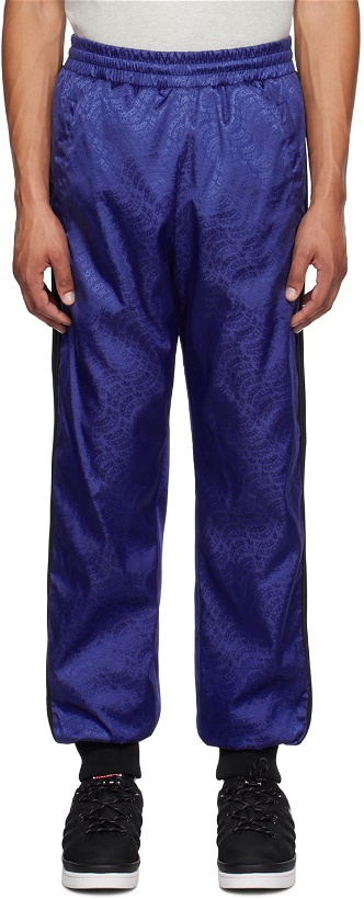 Photo: Moncler Genius Moncler x adidas Originals Blue Down Trousers