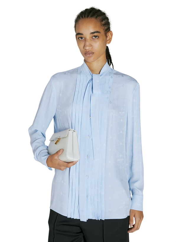 Photo: Prada Logo Jacquard Silk Shirt