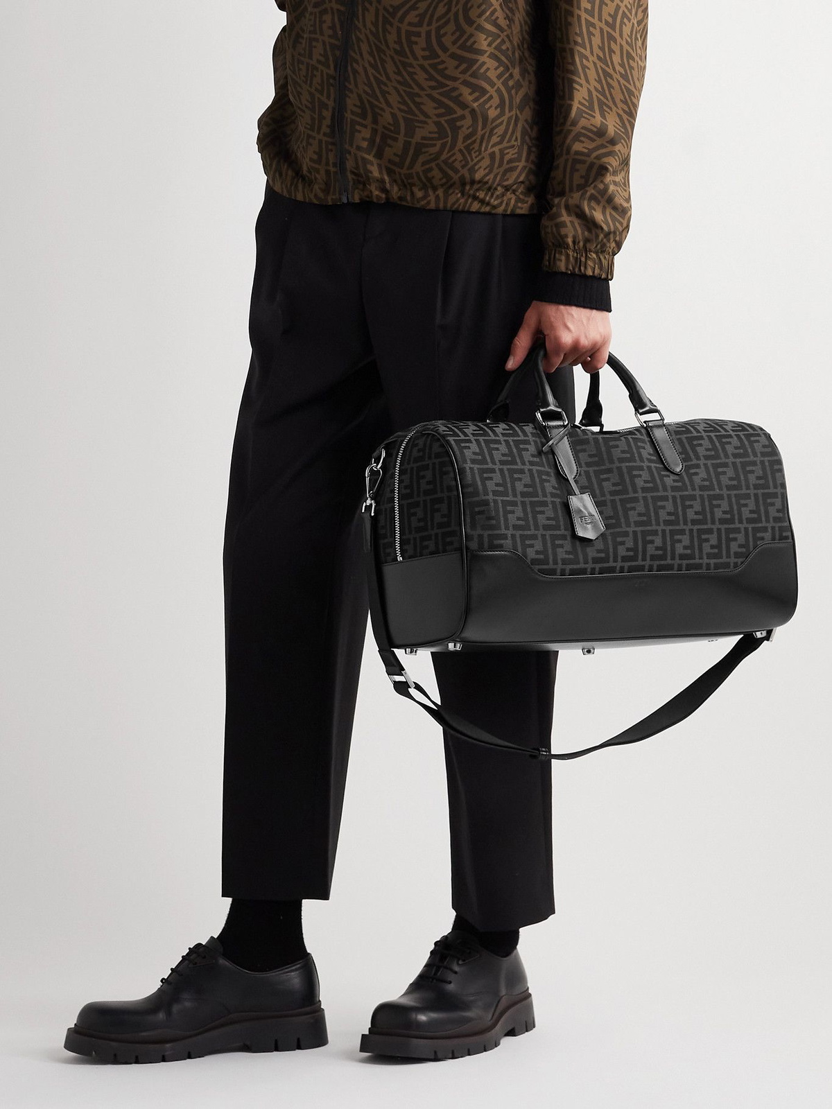 Fendi - Leather-Trimmed Monogrammed Canvas Duffle Bag Fendi