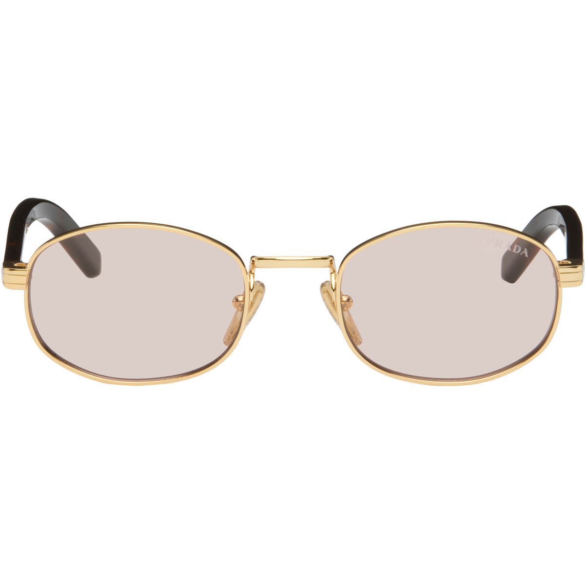 Prada Eyewear Gold Round Sunglasses