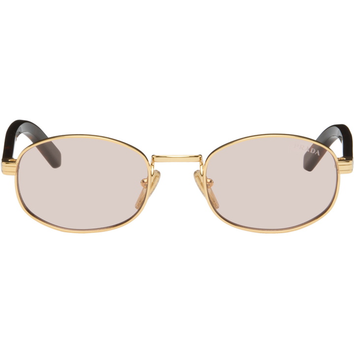 Photo: Prada Eyewear Gold Round Sunglasses
