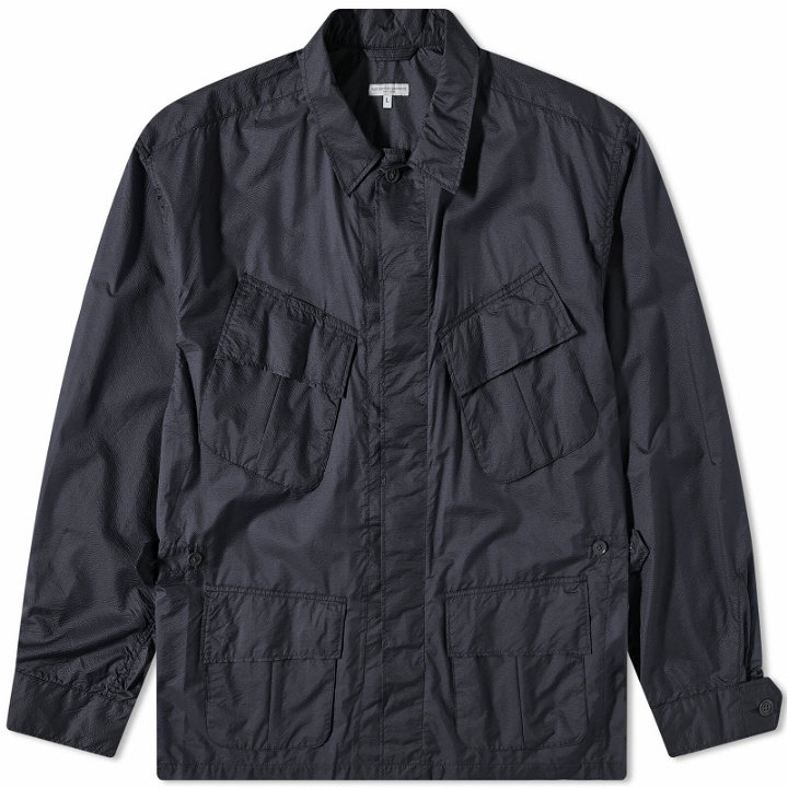 Photo: Engineered Garments Men's Jungle Fatigue Jacket in Dark Navy Nylon Micro Ripstop