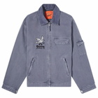 By Parra Men's Twilled Bird Wheel Jacket in Washed Blue