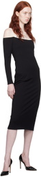 Reformation Black Graysen Midi Dress
