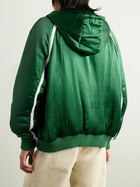 LOEWE - Oversized Grosgrain-Trimmed Padded Satin Hooded Track Jacket - Green