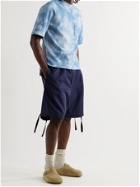 NICHOLAS DALEY - Tie-Dyed Waffle-Knit Cotton-Blend Jersey T-Shirt - Blue
