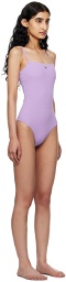 Recto Purple Square Neck Swimsuit