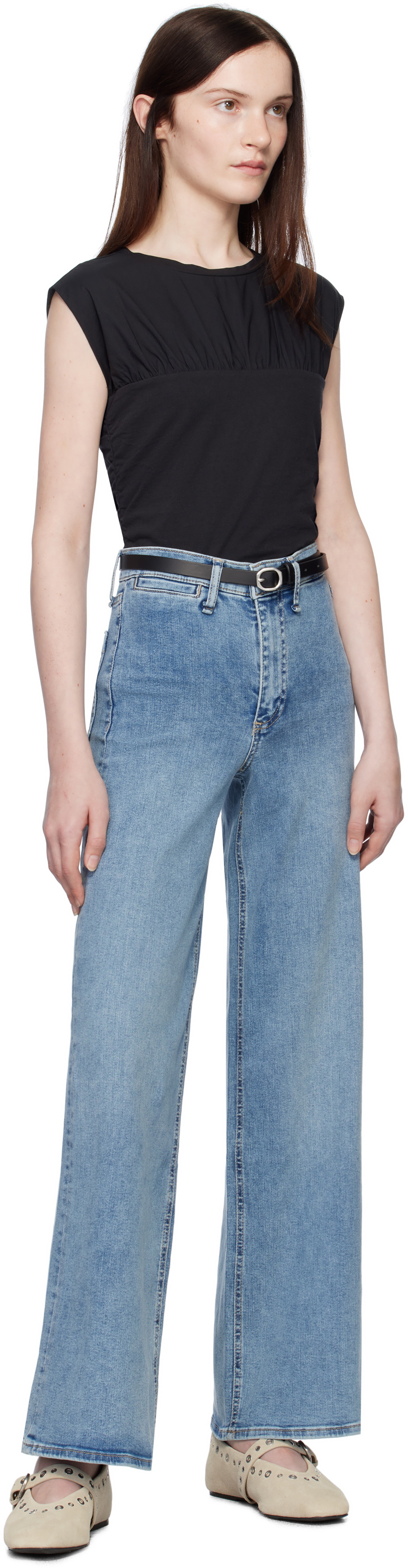 rag & bone Black Mica Banded Top