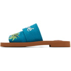 Chloé Blue Woody Mule Sandals