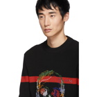 Alexander McQueen Black and Red Skull Sweater
