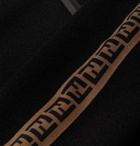 Fendi - Logo-Jacquard Wool Zip-Up Track Jacket - Black
