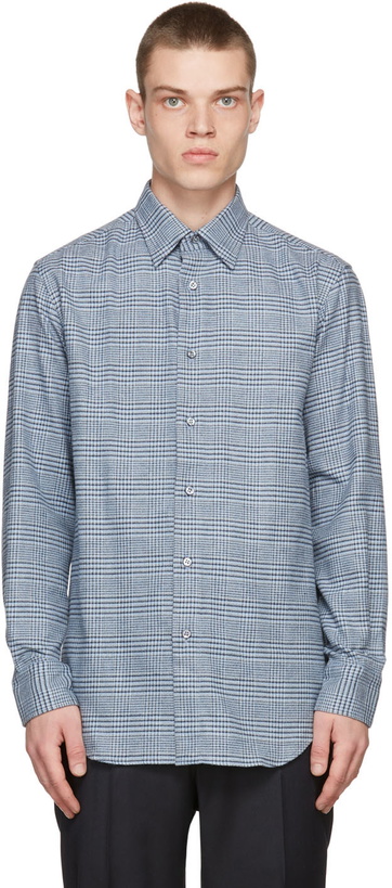 Photo: Brioni Blue Check Regular Shirt