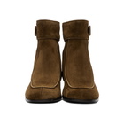 Saint Laurent Brown Suede Miles Buckled Boots