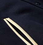 Golden Bear - Leather-Panelled Virgin Wool-Blend Bomber Jacket - Men - Blue