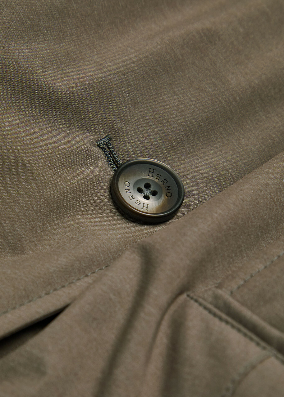 Herno Hooded-insert Layered Nylon Blazer Jacket Taupe