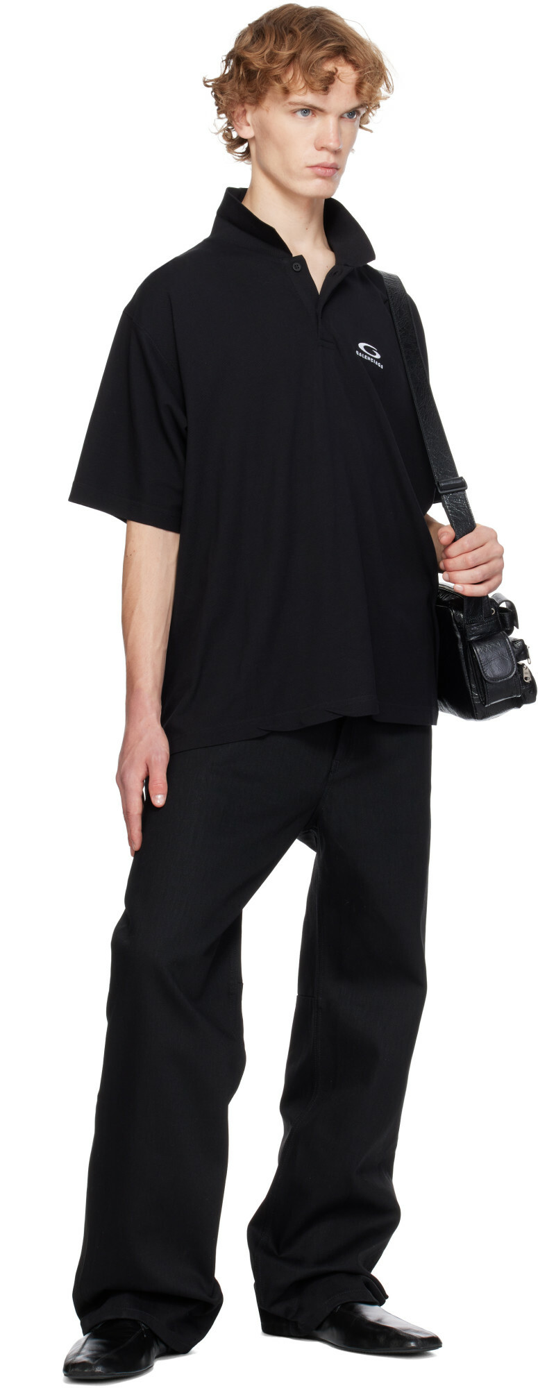 Balenciaga Black Curved Knee Jeans