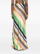 Christopher John Rogers Multicolour Striped Satin Maxi Skirt