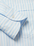 Drake's - Button-Down Collar Striped Cotton-Poplin Shirt - Blue