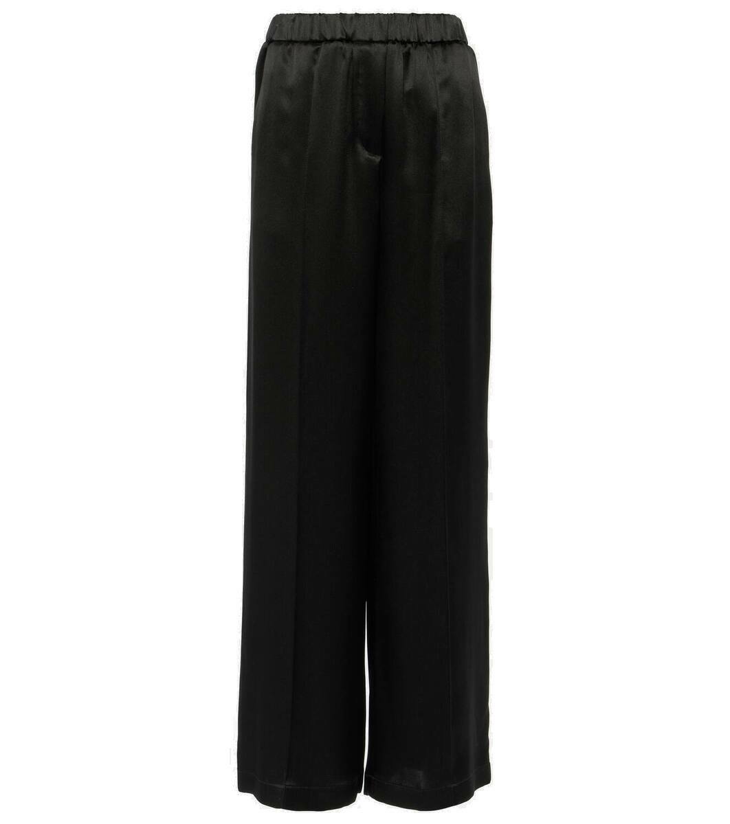 Loewe Mid-rise silk satin wide-leg pants Loewe