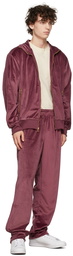 adidas Originals Burgundy Velour Track Pants